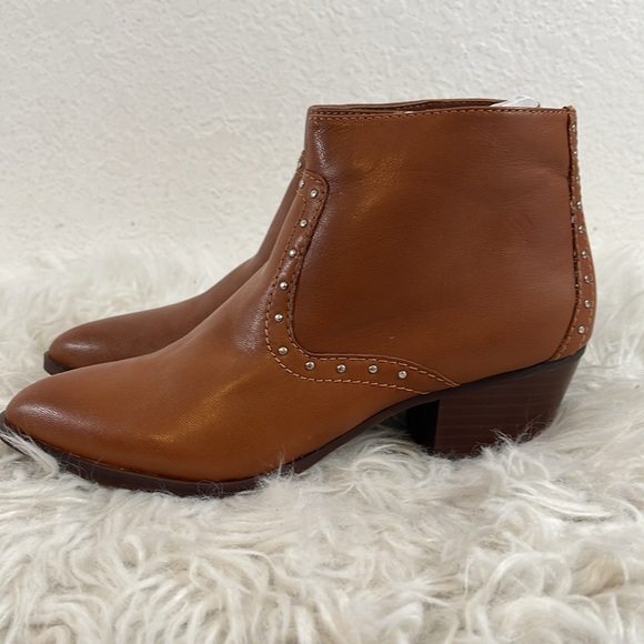 DOLCE VITA Tobin Studded Leather Bootie Brown Side Zip Size 6 NEW - Picture 4 of 16